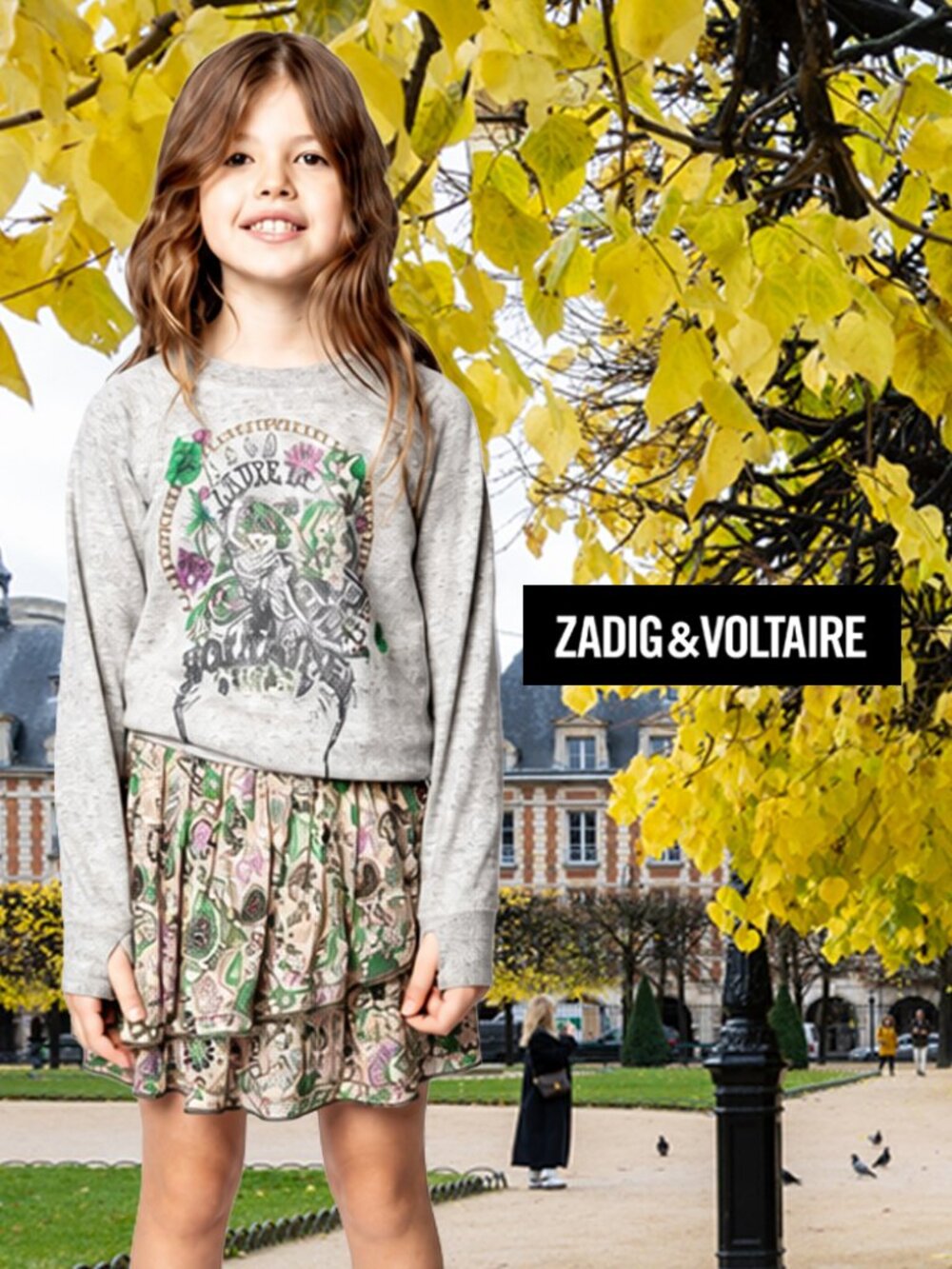 Zadig & Voltaire Fame Kids Sweatshirt Heather/Skeleton